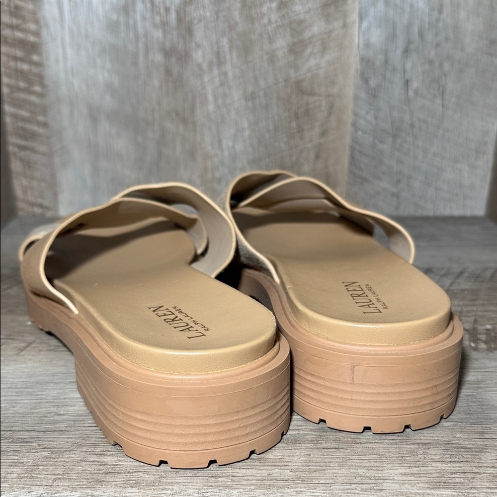 Ralph Lauren Kelsie Leather Slide Sandals - Picture 6 of 8